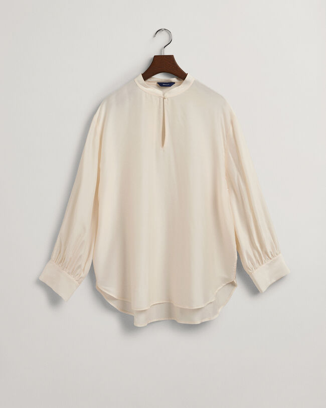 Blusa Popover de seda y lyocell