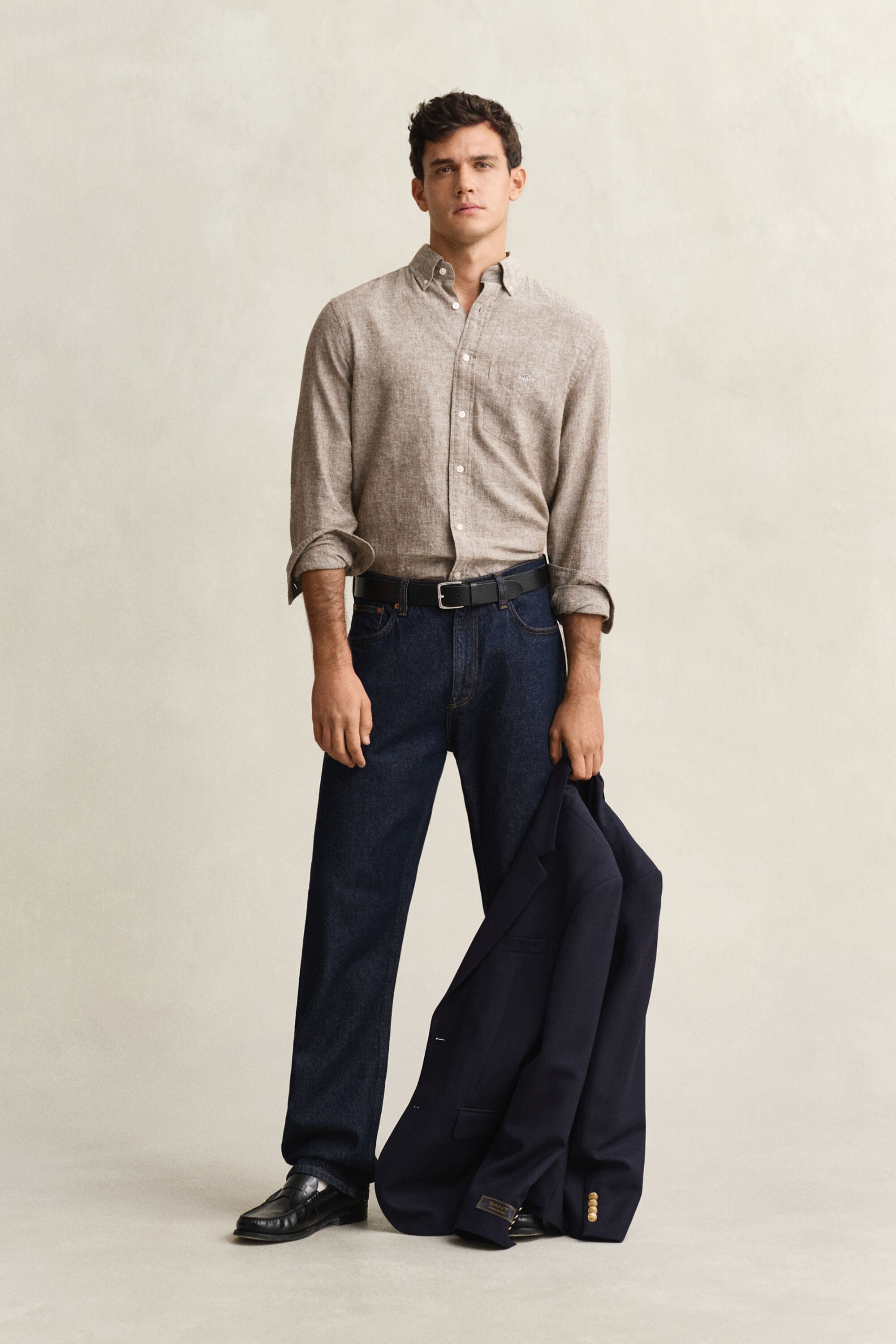 Camisa de mezcla de lino