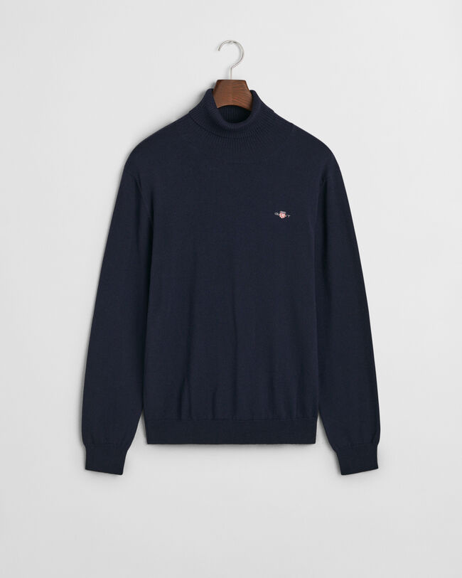 Jersey de algodón y lana con cuello de cisne