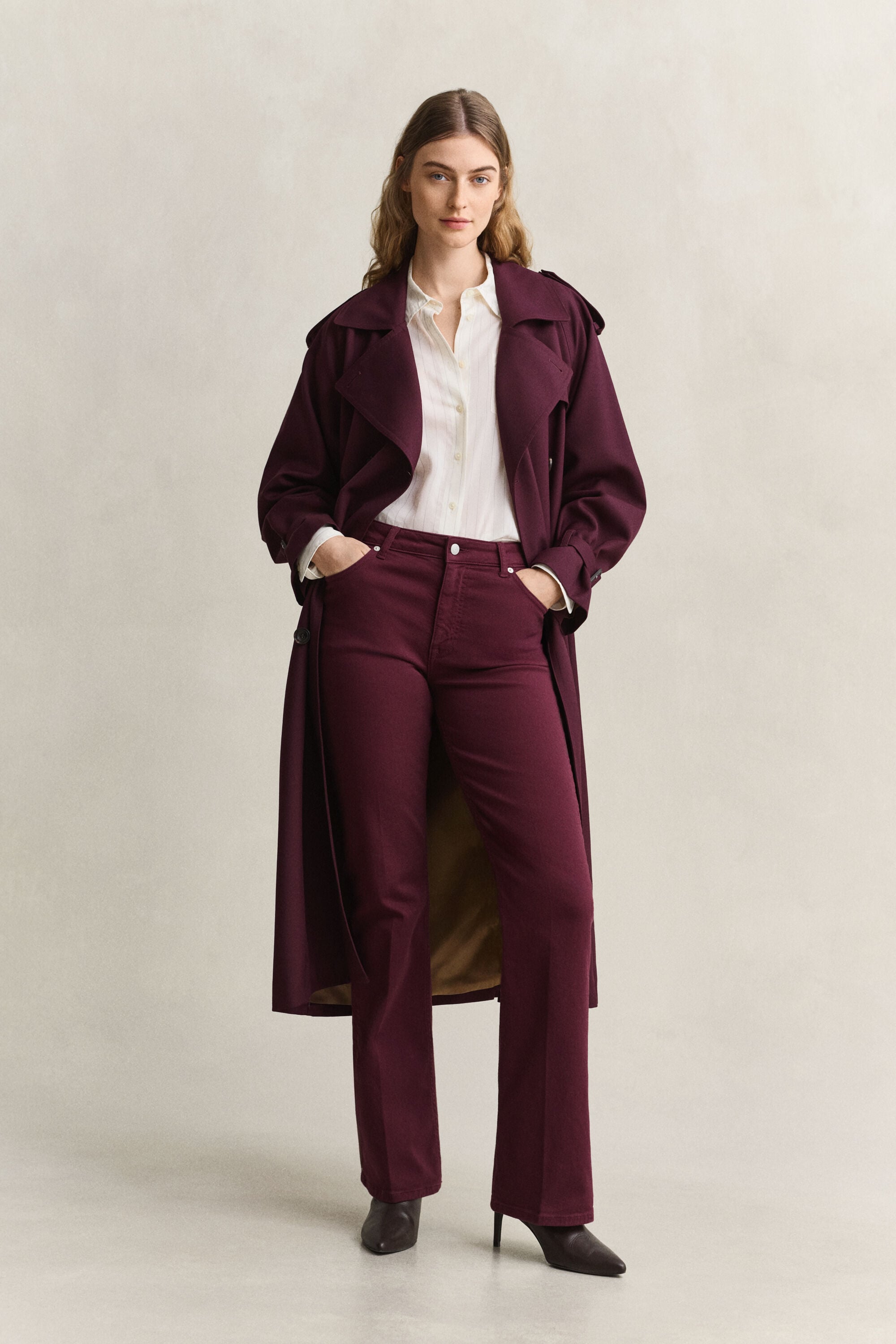 Gabardina en mezcla de lana