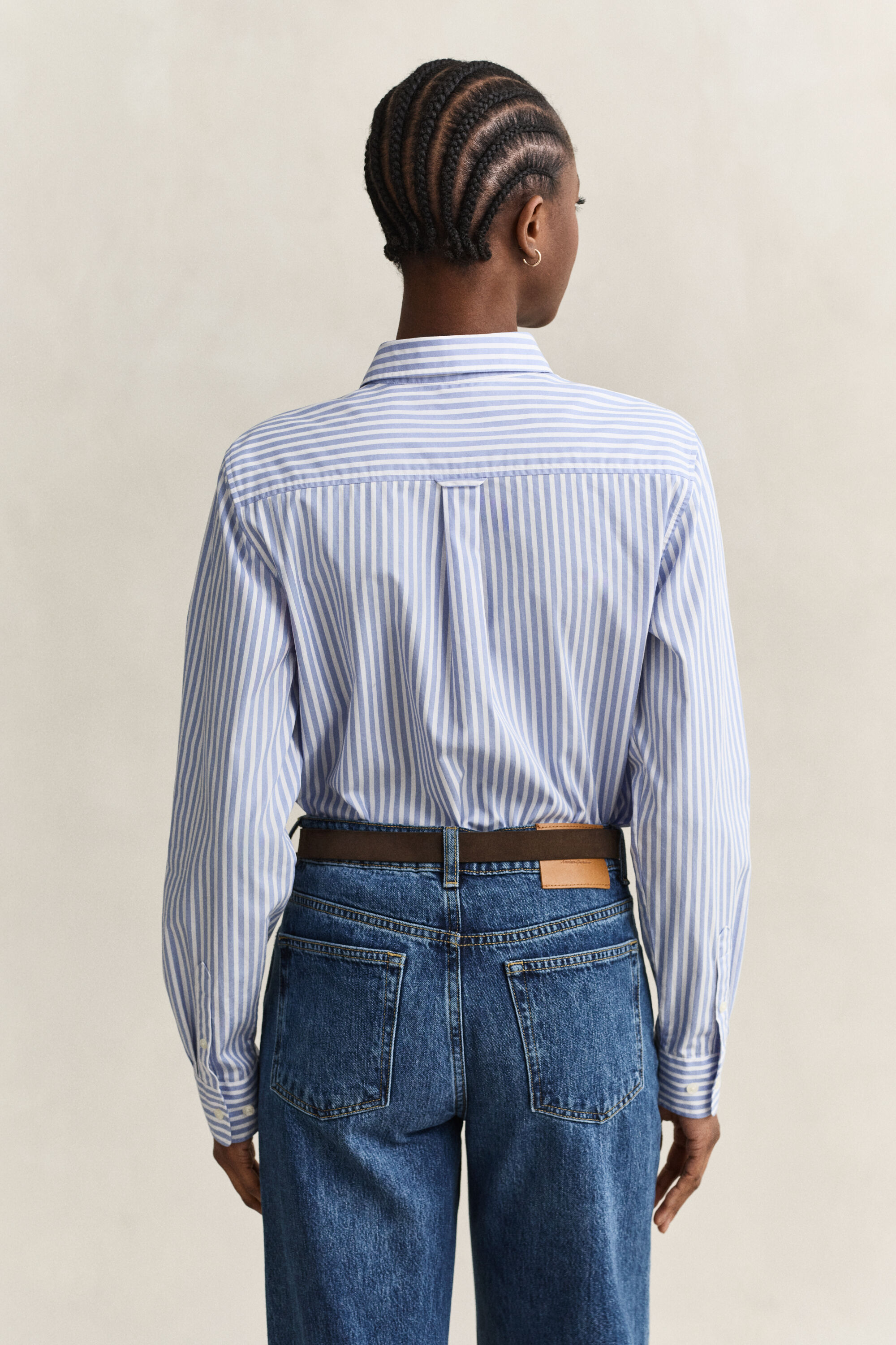 Camisa Regular Fit clásica de popelina a rayas