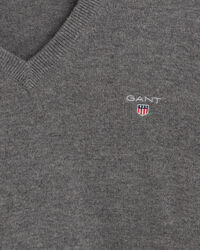 Jersey de cuello de pico en lana de oveja muy fina