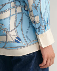 Camisa Relaxed Fit de seda con estampado Sailing