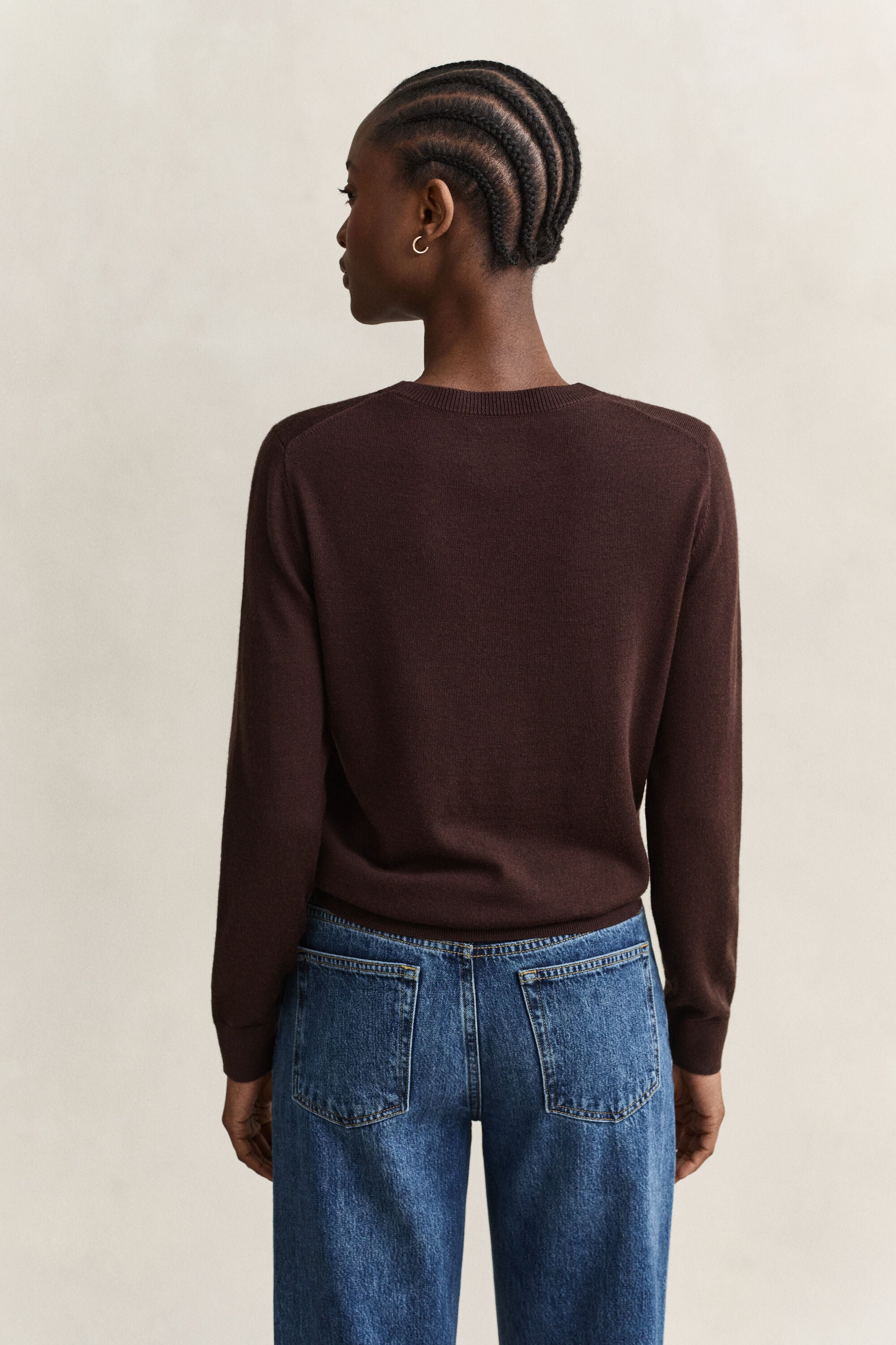 Jersey de lana merino extrafina con cuello redondo