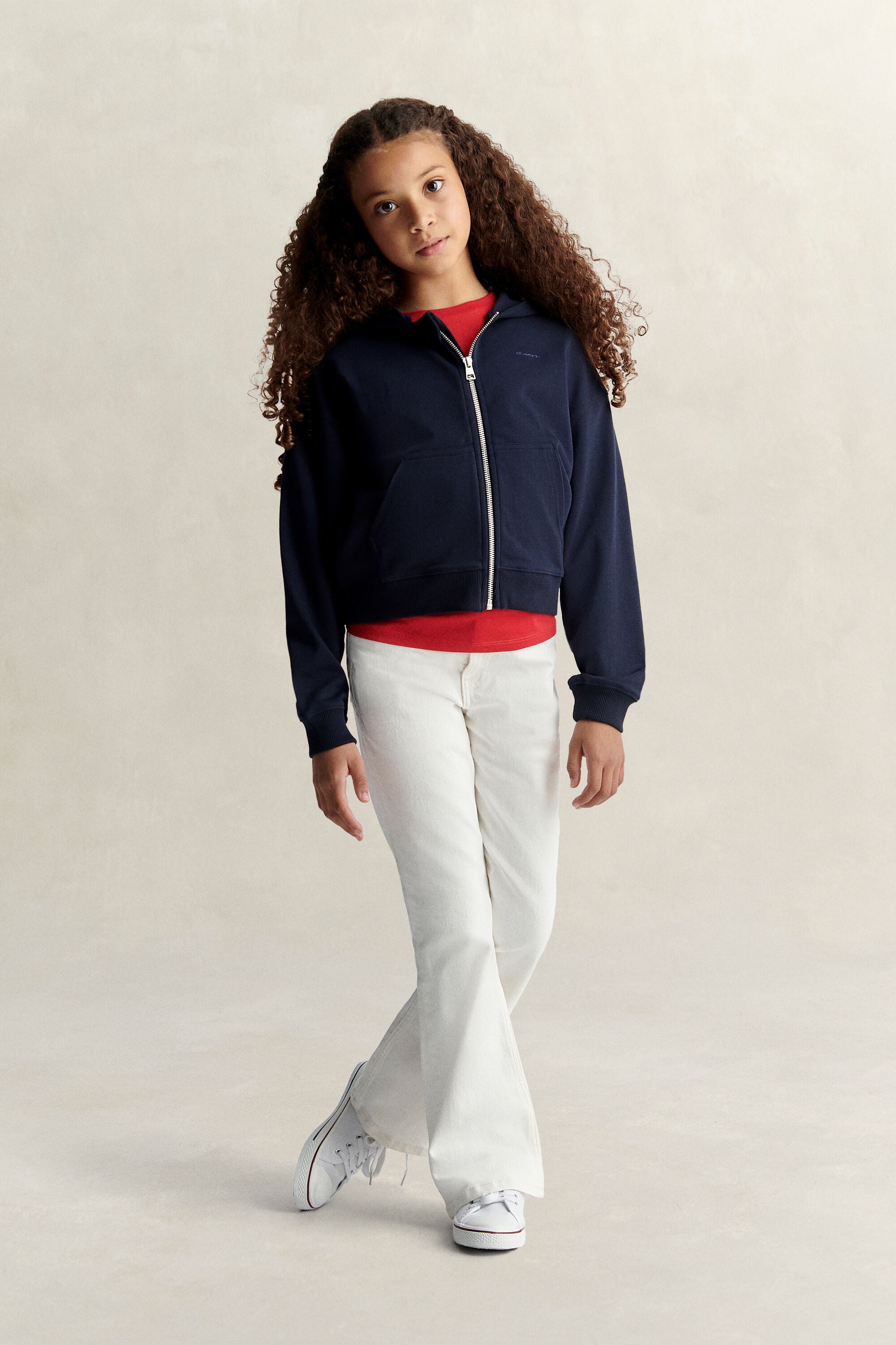 Sudadera corta con cremallera y capucha Teen Girls