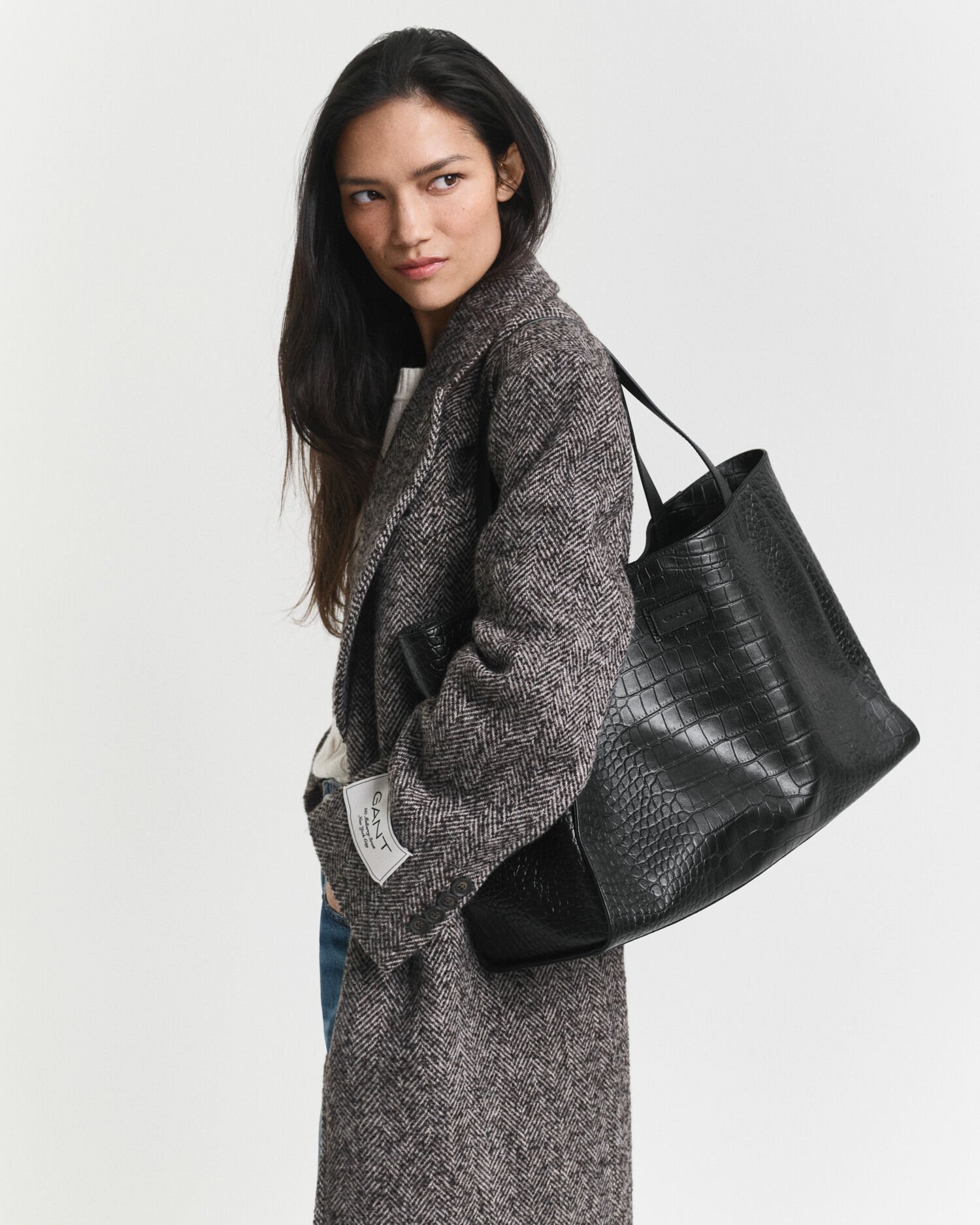 Bolso tote con diseño de cocodrilo