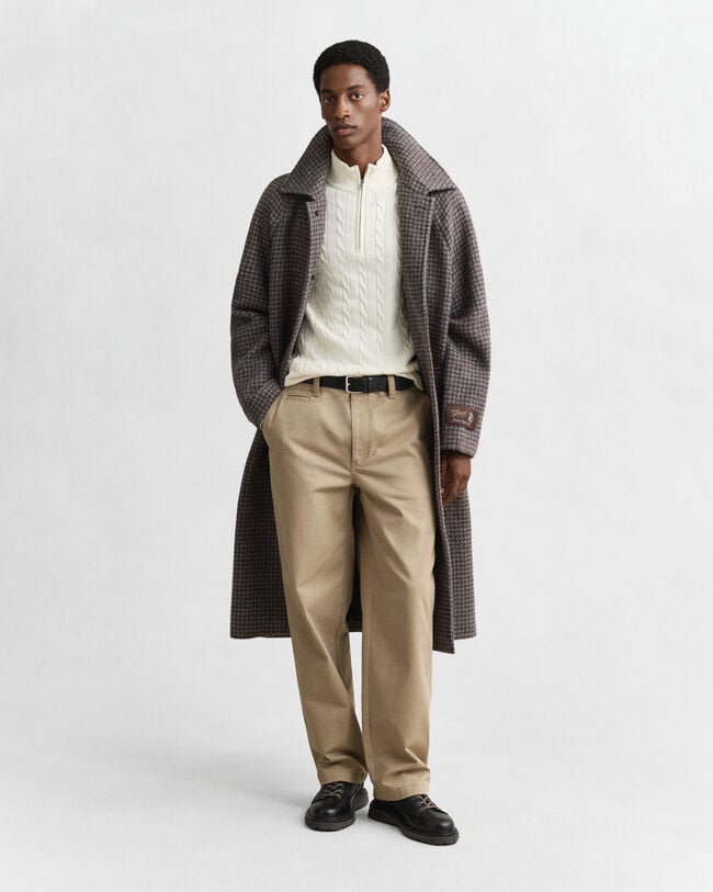 Jersey de punto de ochos con media cremallera en algodón