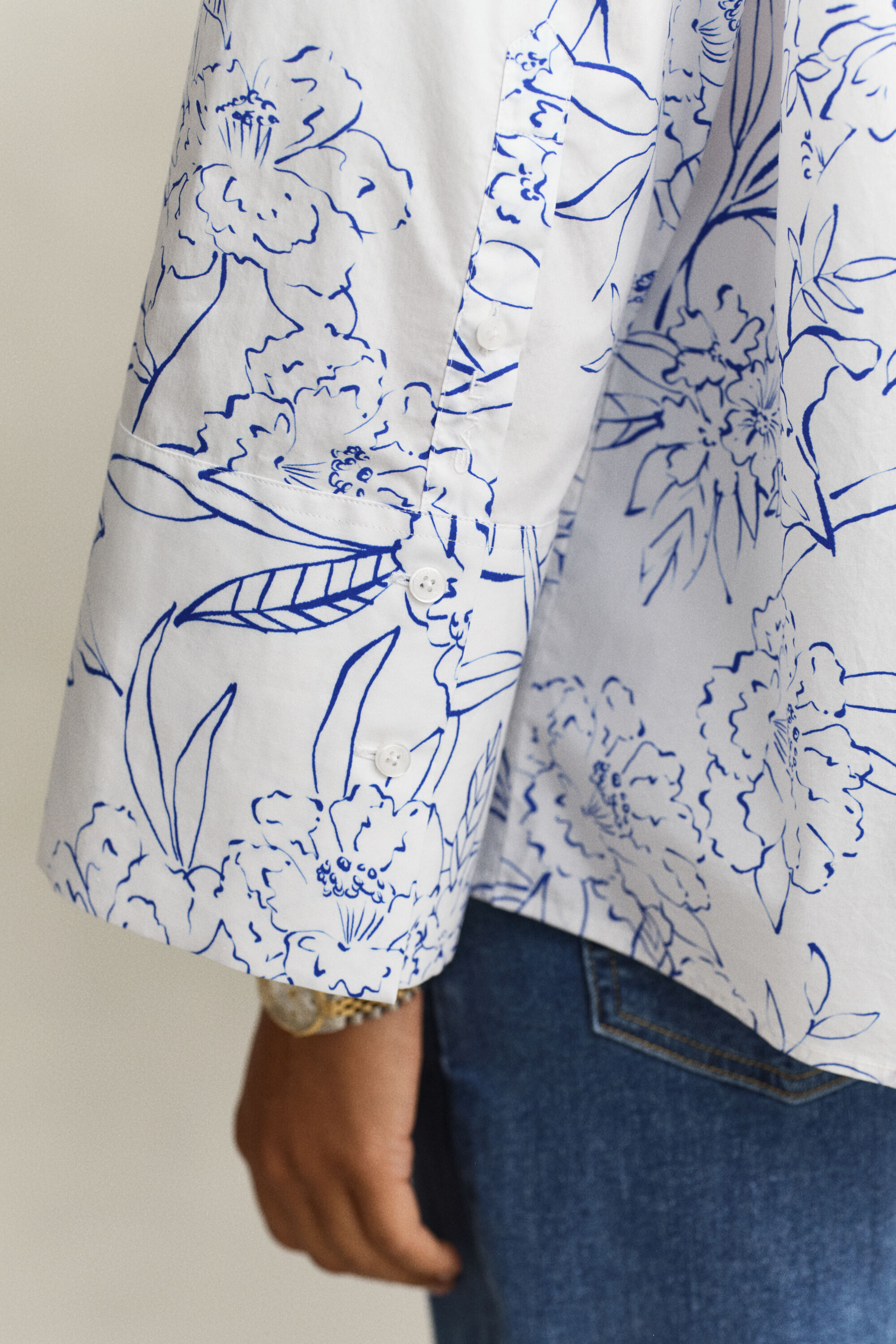 Camisa de popelina floral