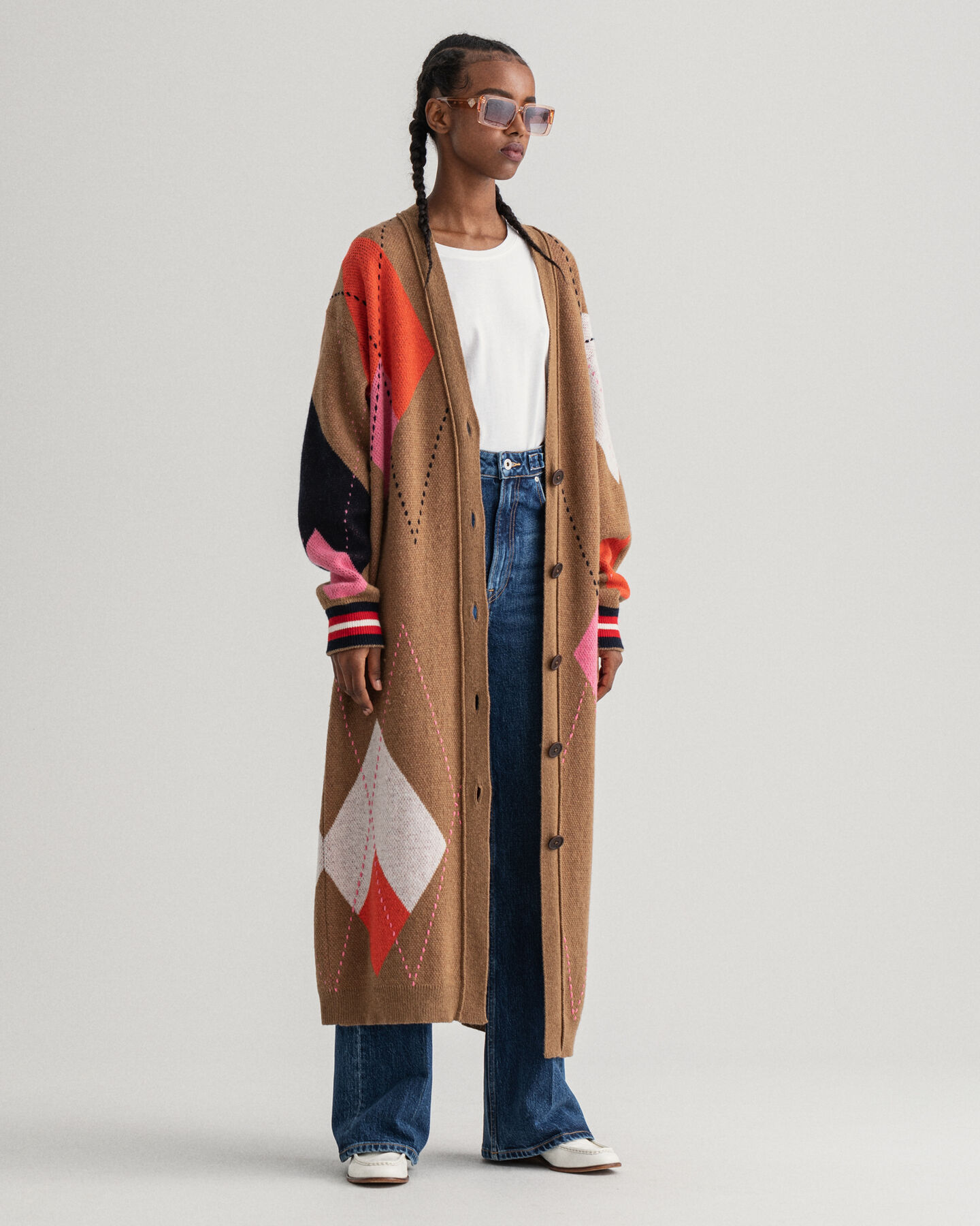 C&aacute;rdigan largo de rombos