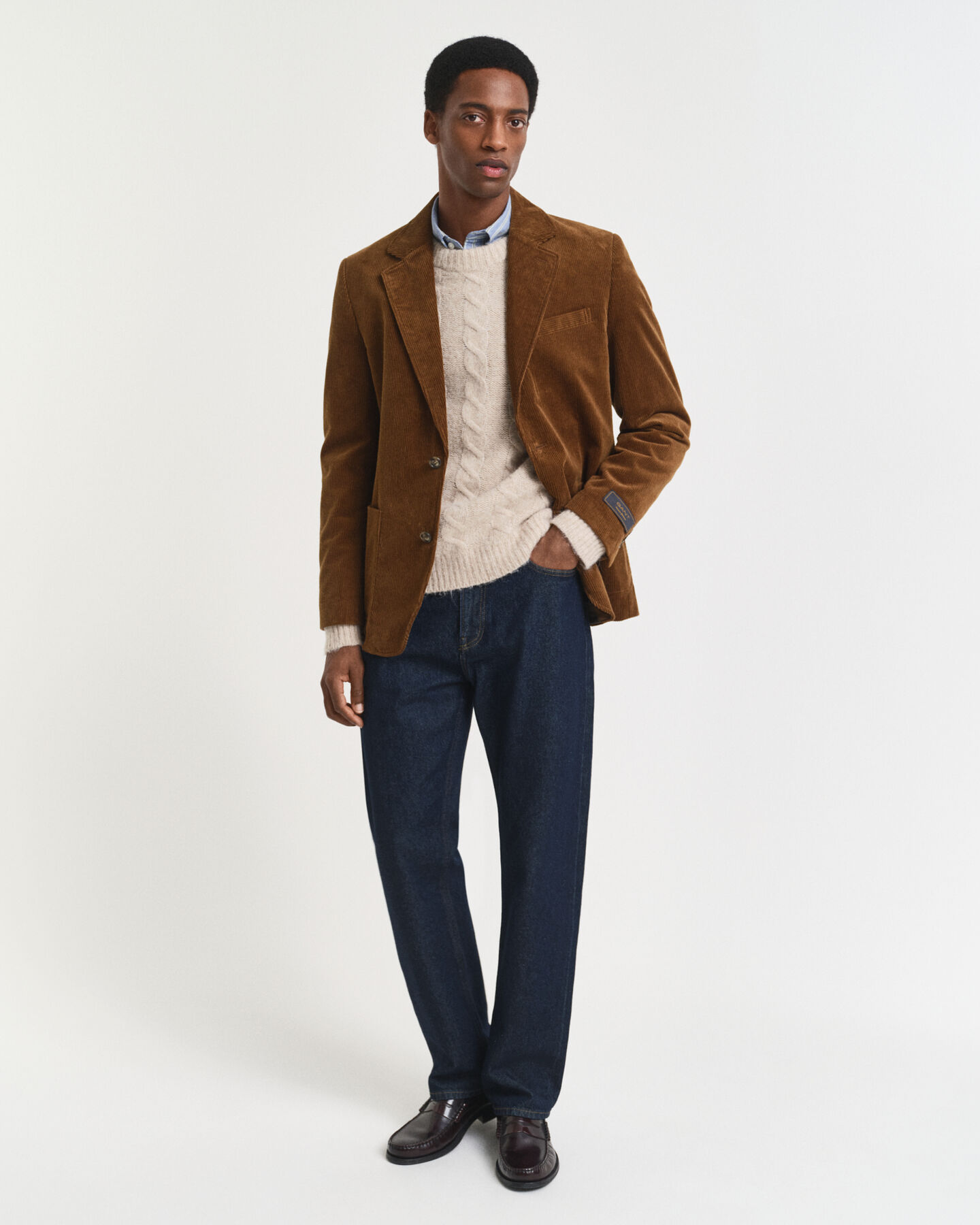 Jersey de cuello redondo y punto de ochos