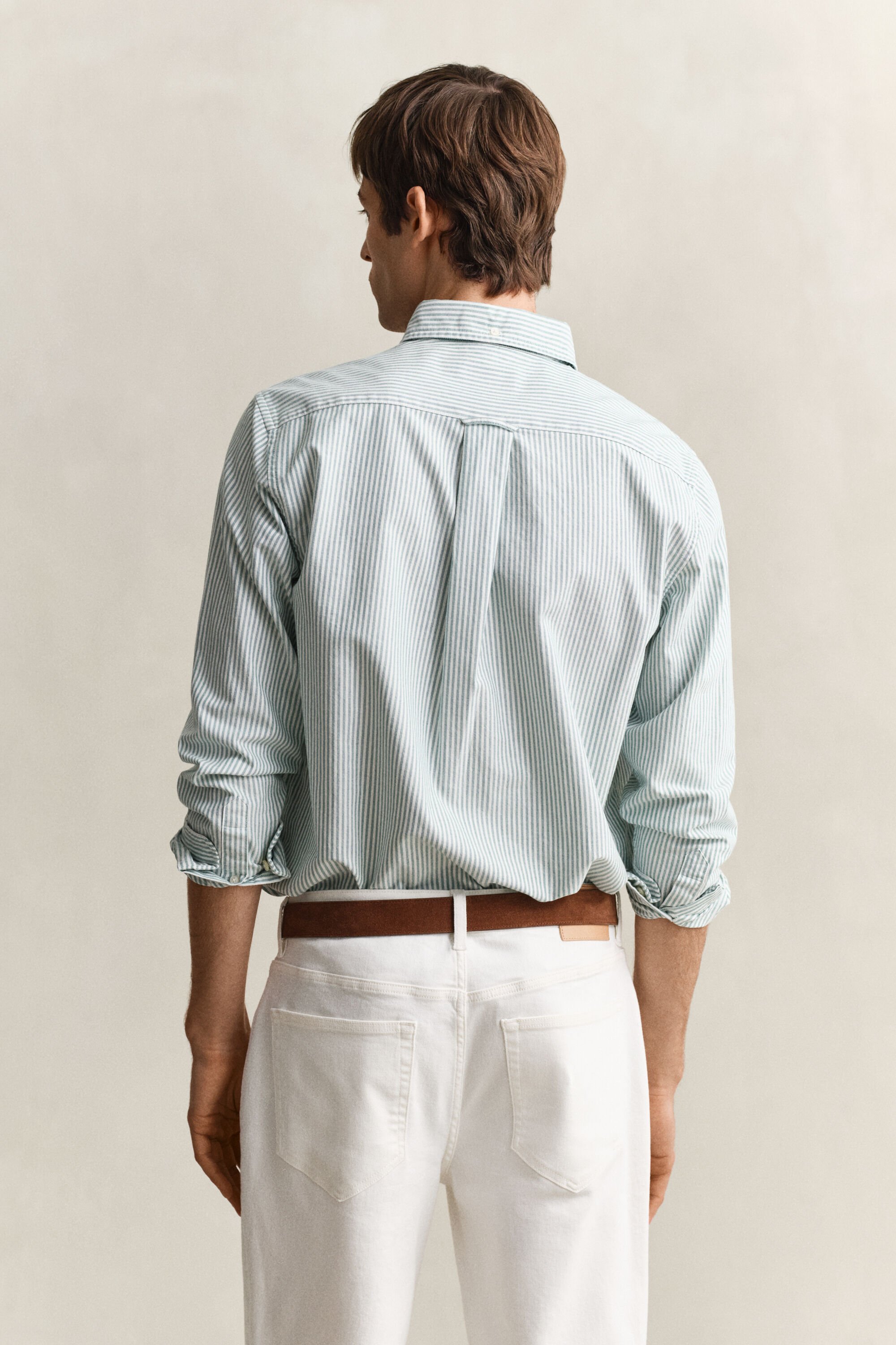 Camisa Oxford clásica de rayas finas