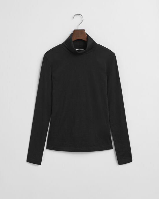 Top ligero de algodón con cuello de cisne