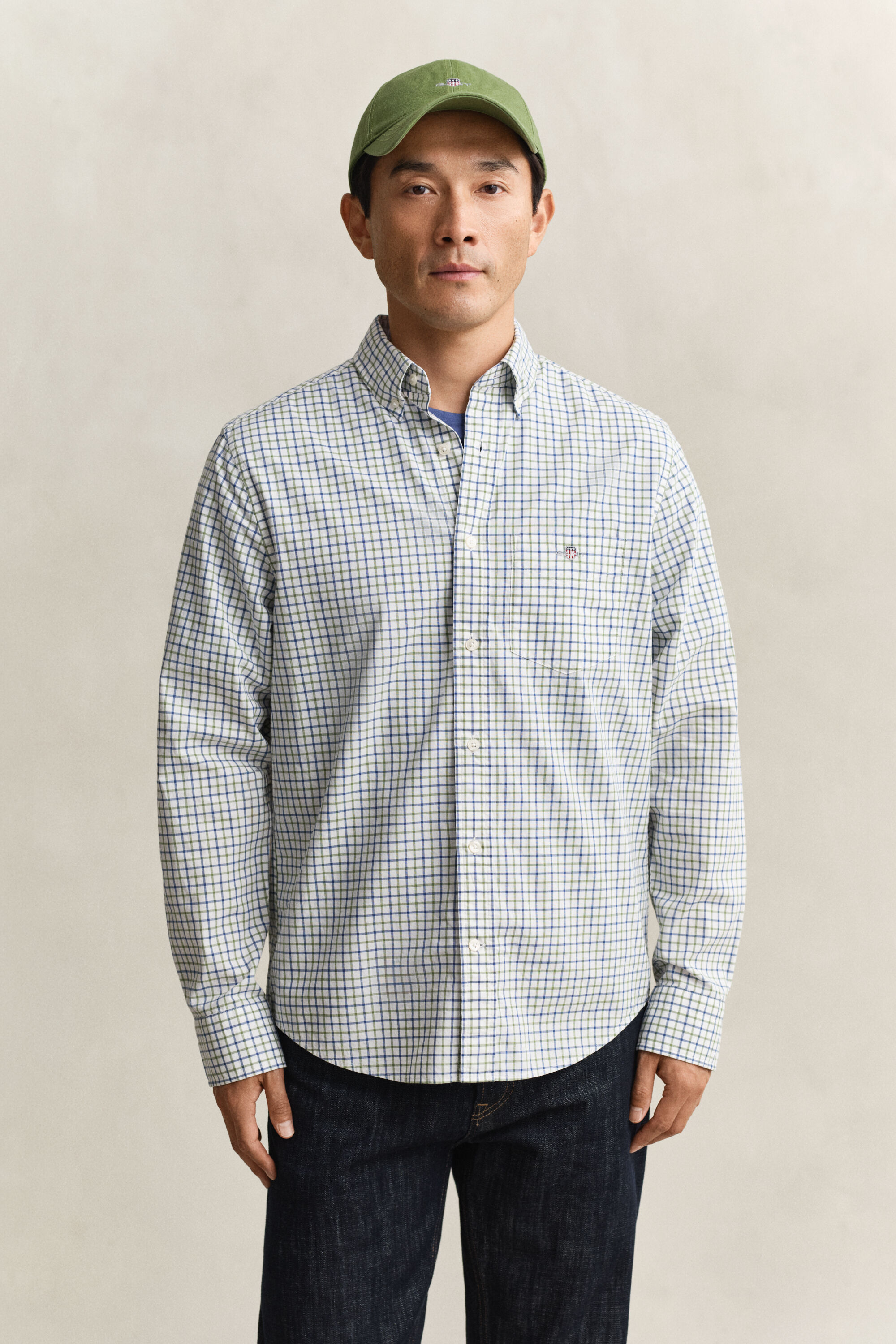 Camisa clásica de popelina a cuadros