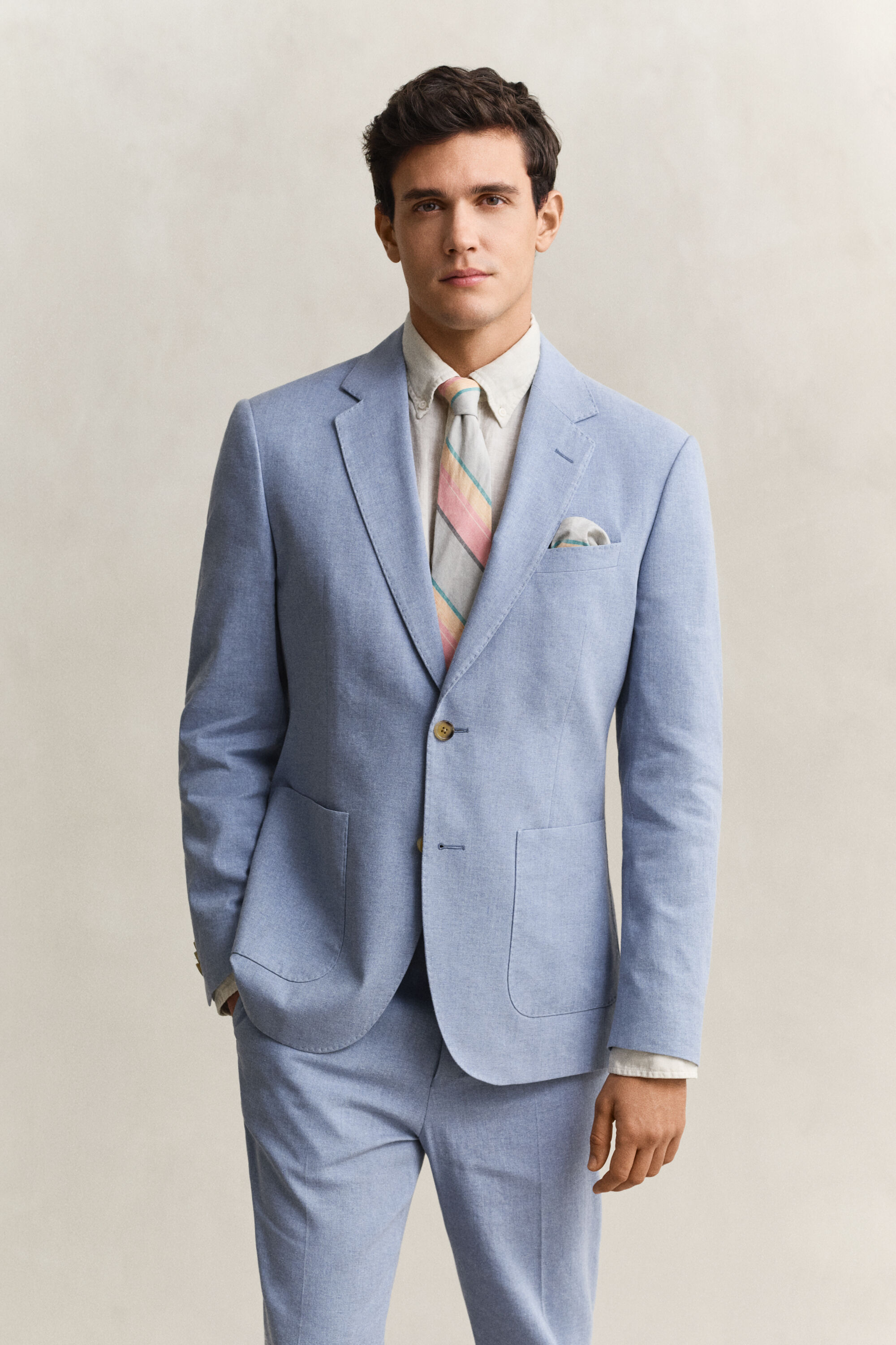 Chaqueta de traje de mezcla de lino