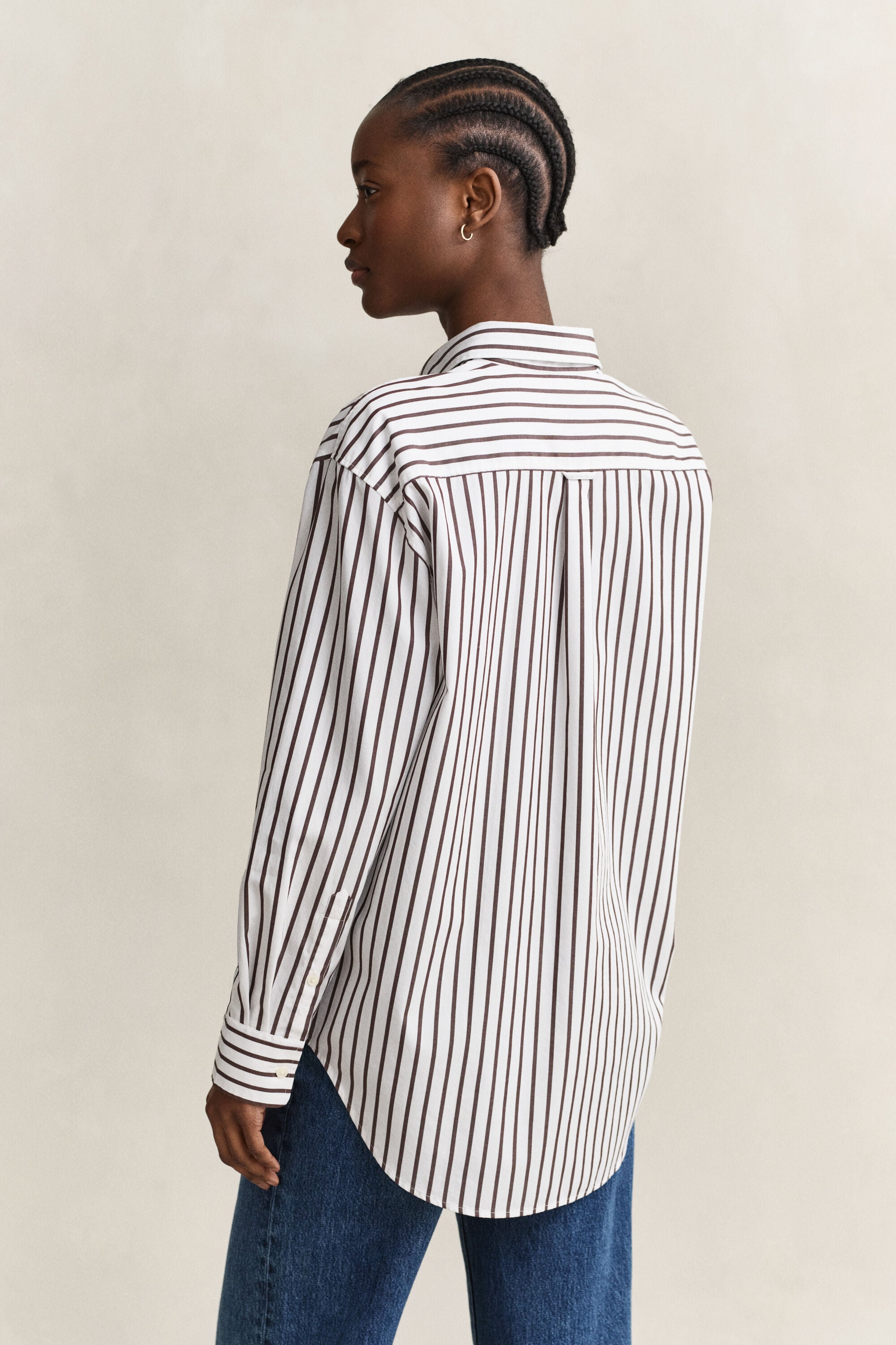 Camisa Relaxed Fit clásica de popelina a rayas