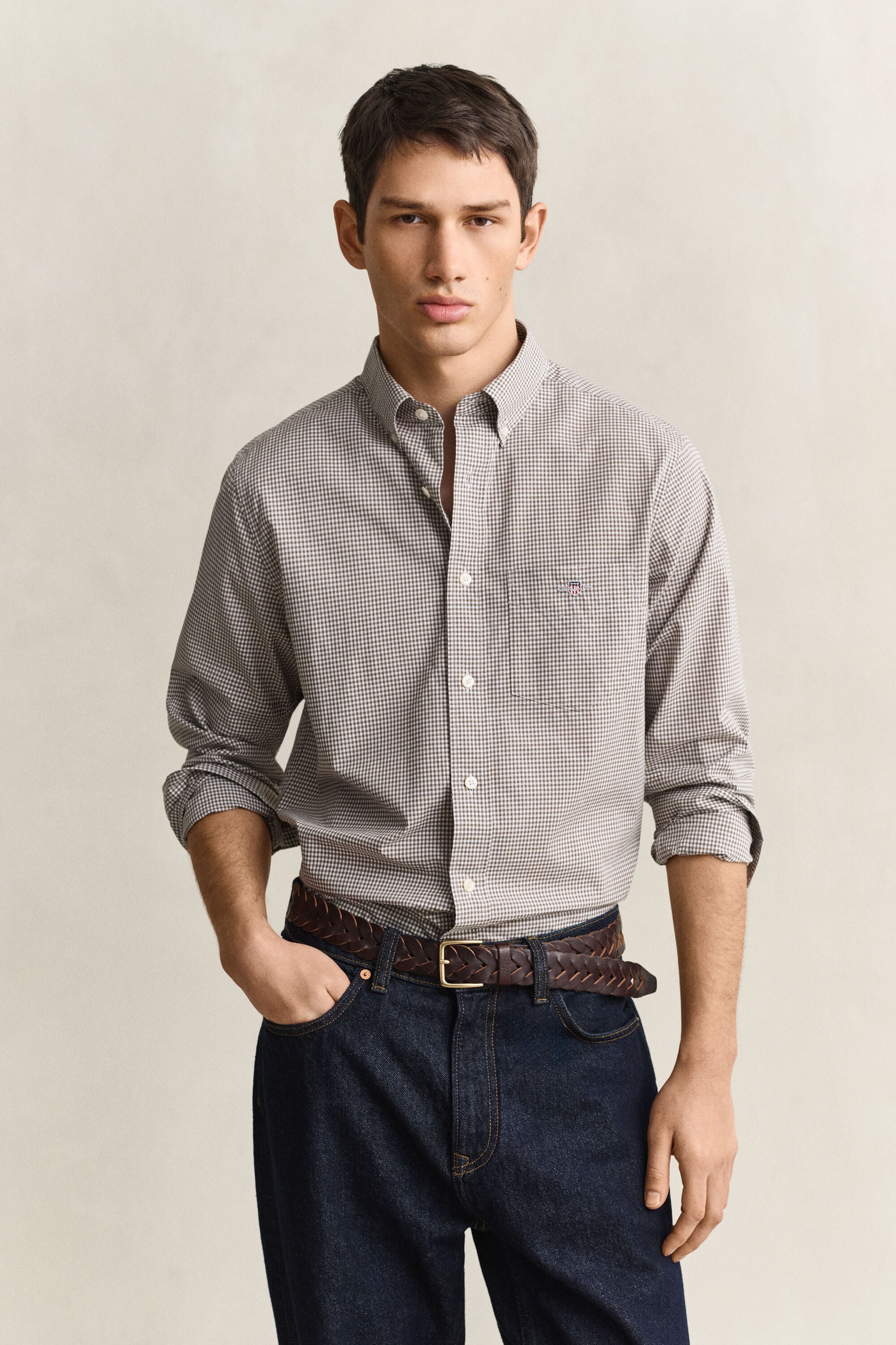 Camisa clásica de popelina de cuadros Vichy