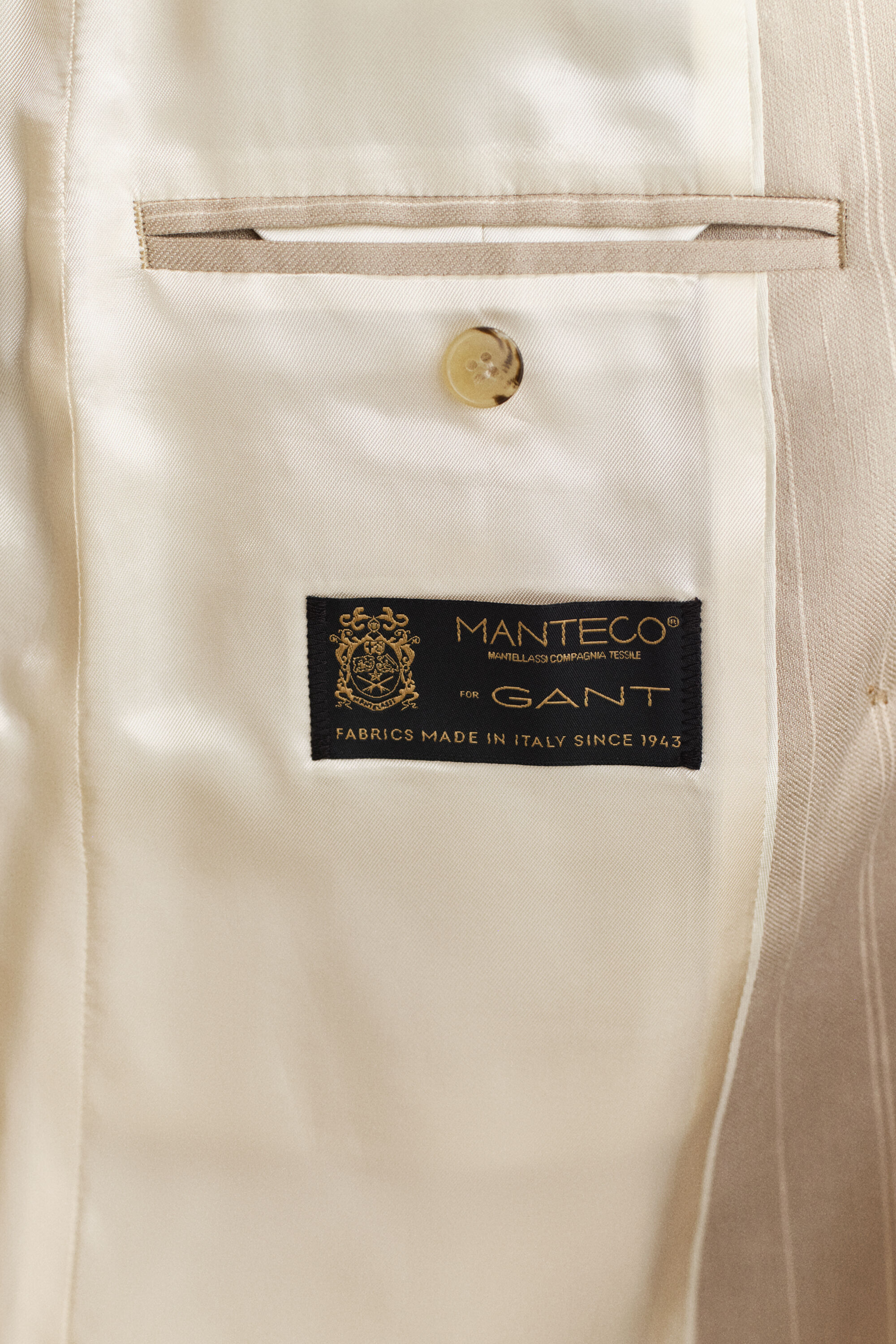 Americana de mezcla de lino de raya diplomática