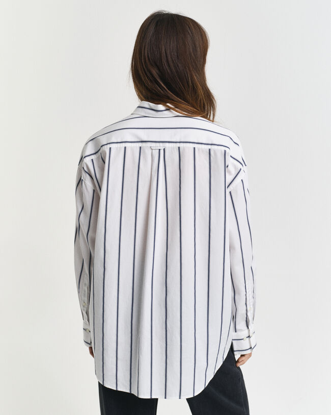 Camisa de popelina clásica a rayas oversize