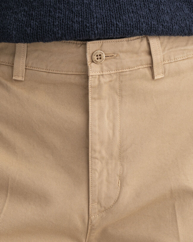 Pantalones chinos de sarga de algodón con pernera ancha