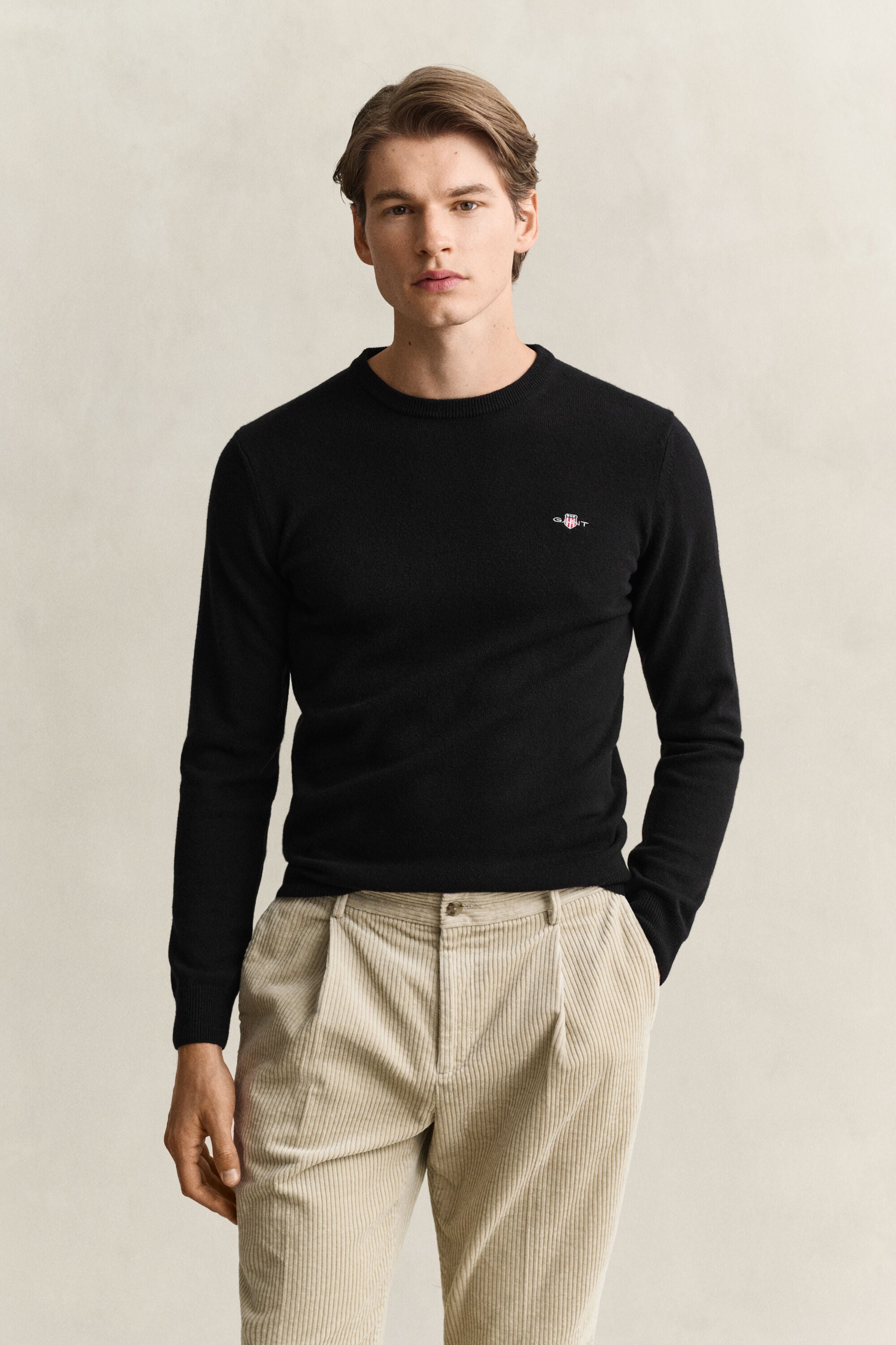 Jersey de lana de oveja con cuello redondo