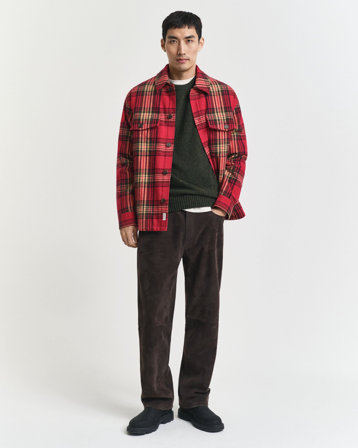 Jersey de cuello redondo en mezcla de lana con nepps