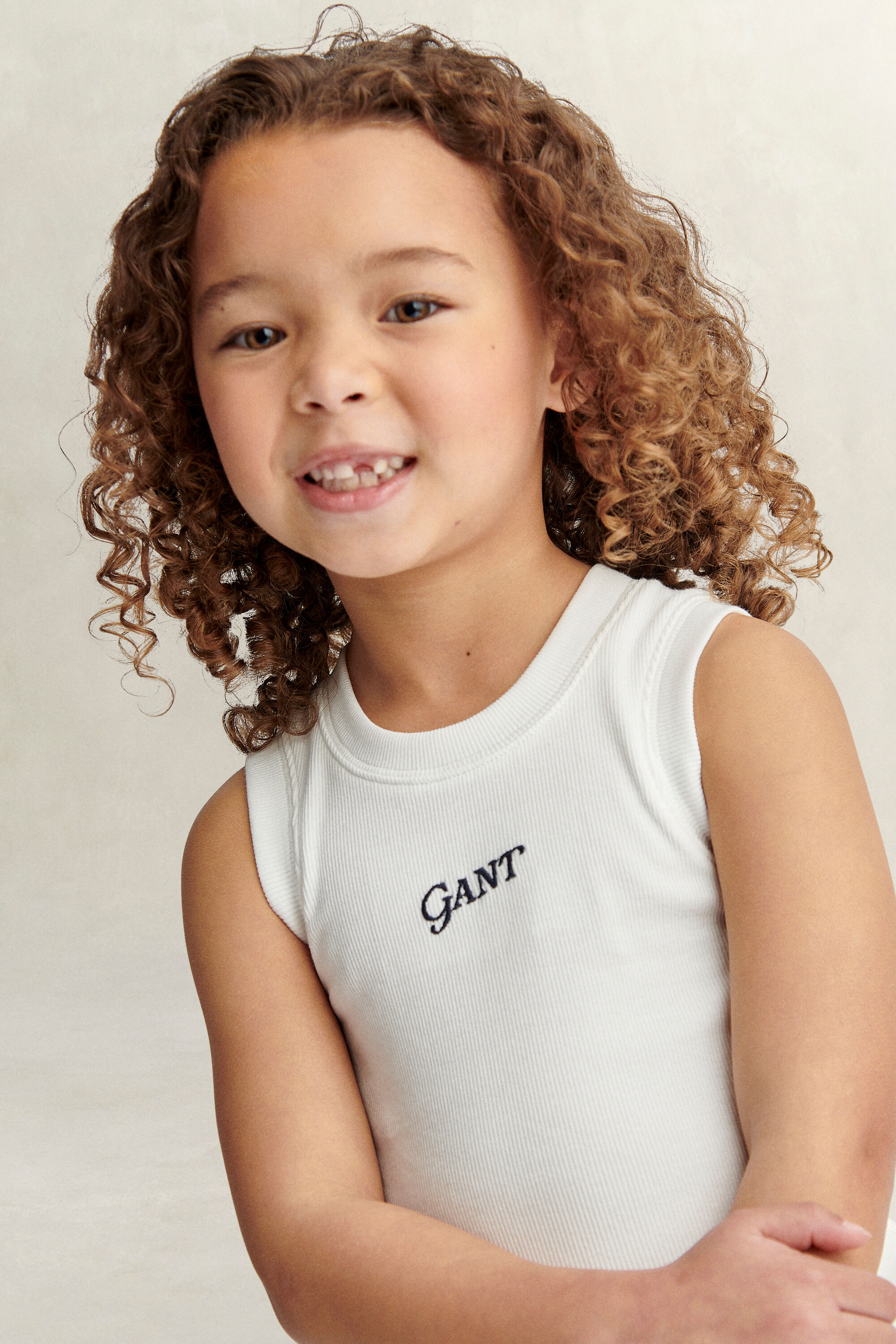 Camiseta de tirantes acanalada con logotipo Girls