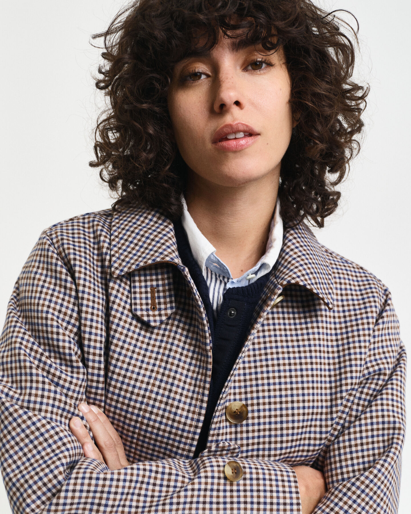 Gabán de cuadros pequeños