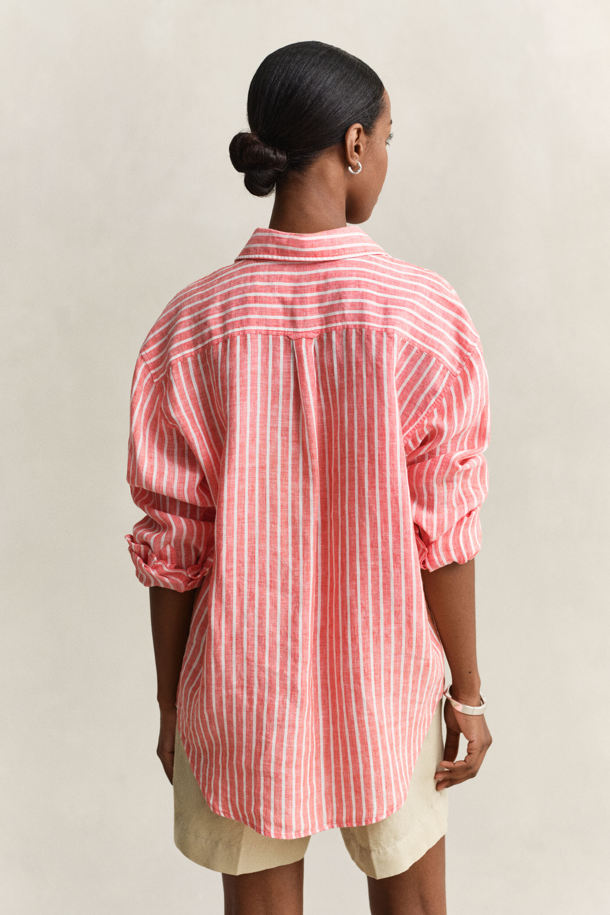 Camisa Relaxed Fit de lino a rayas