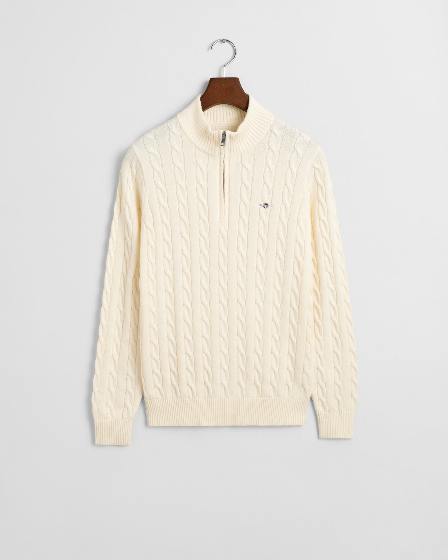 Jersey de punto de ochos de algodón con media cremallera Teens