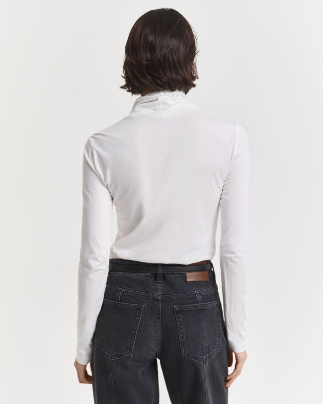 Top ligero de algodón con cuello de cisne