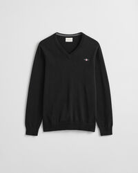 Jersey clásico de algodón con cuello de pico