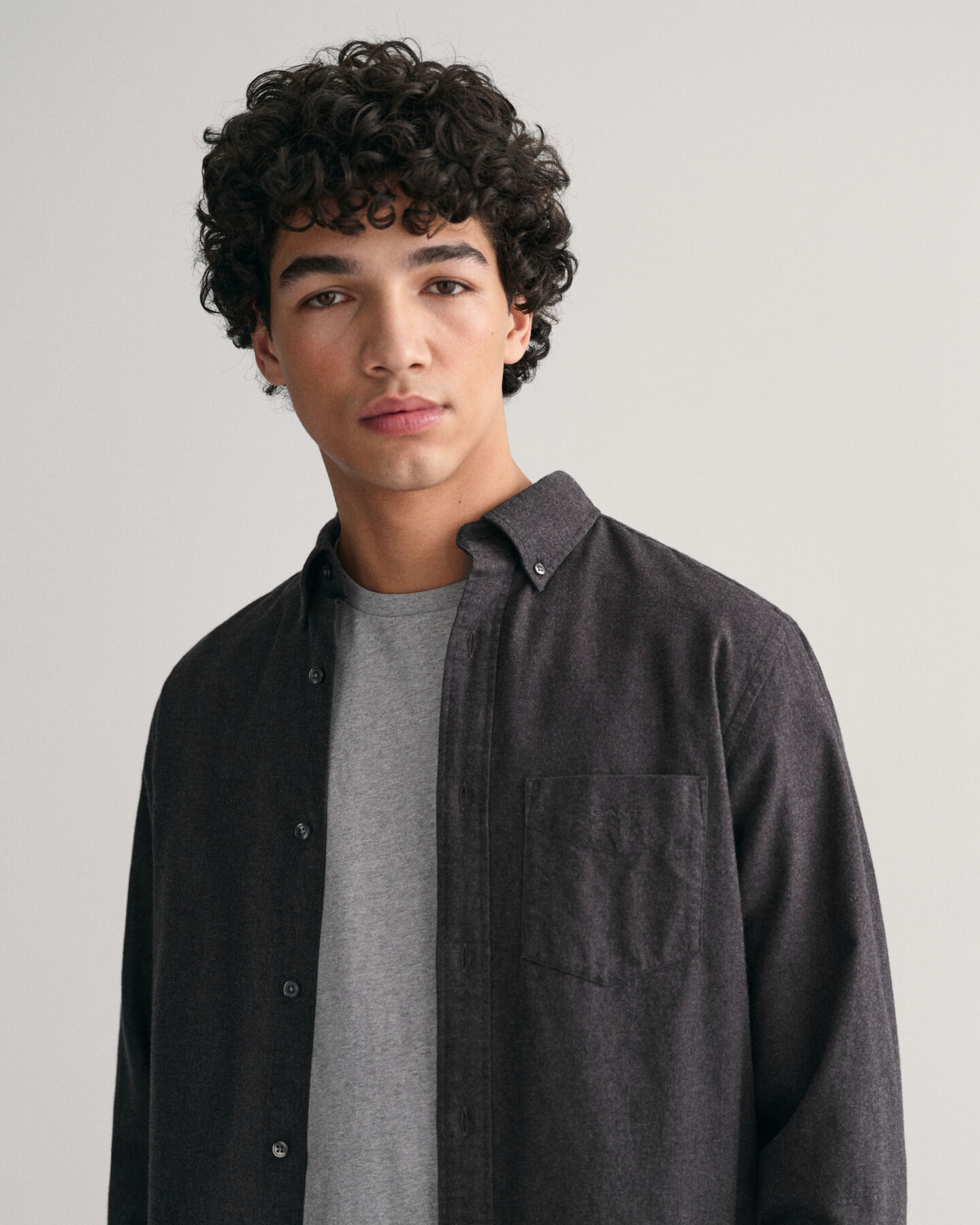 Camisa Regular Fit de franela jaspeada