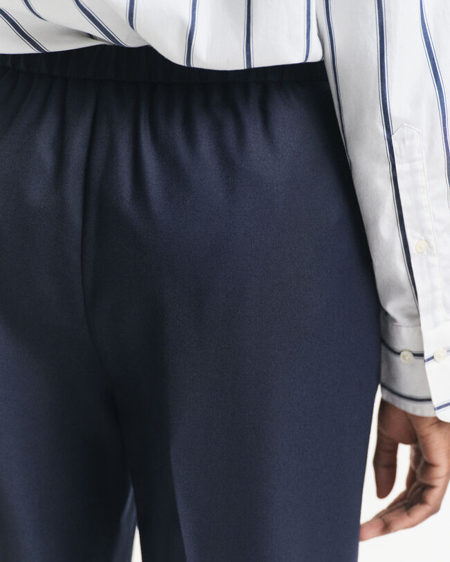 Pantalones en mezcla de lana con cintura elástica