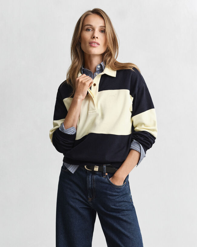 Rugger con bloques de color y textura de piqué