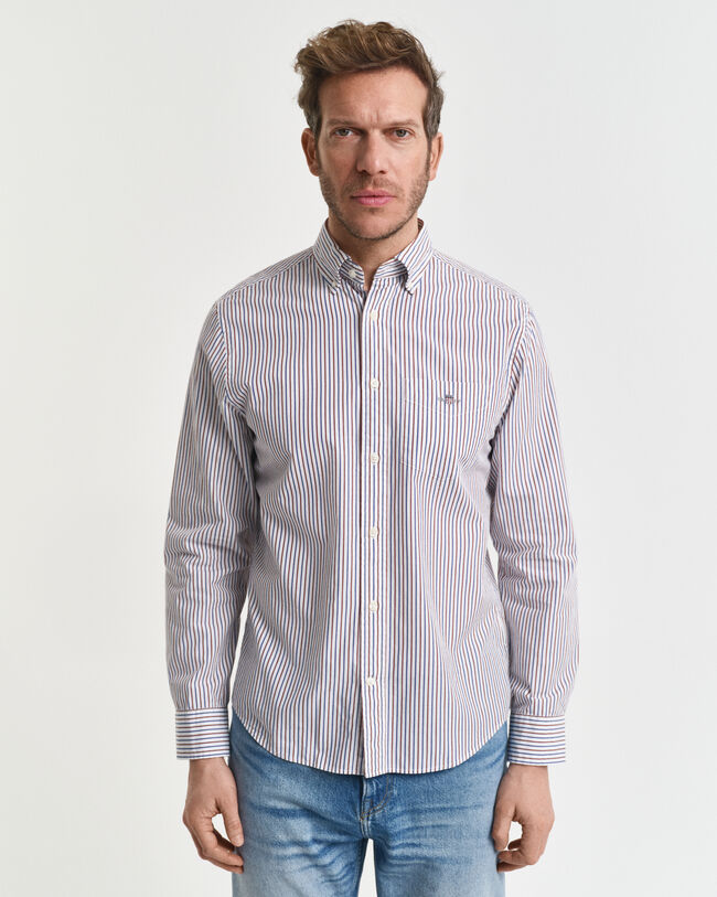 Camisa Regular Fit clásica de popelina a rayas