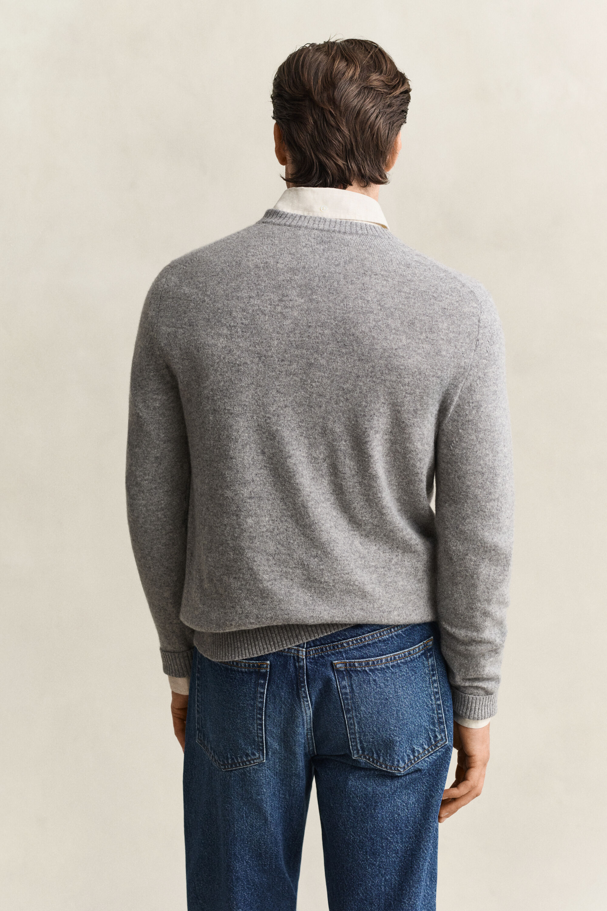 Jersey de cuello redondo en cachemir