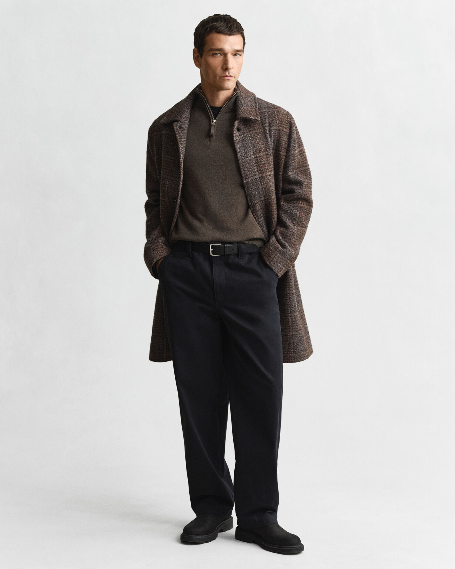 Jersey de lana de oveja muy fina con media cremallera