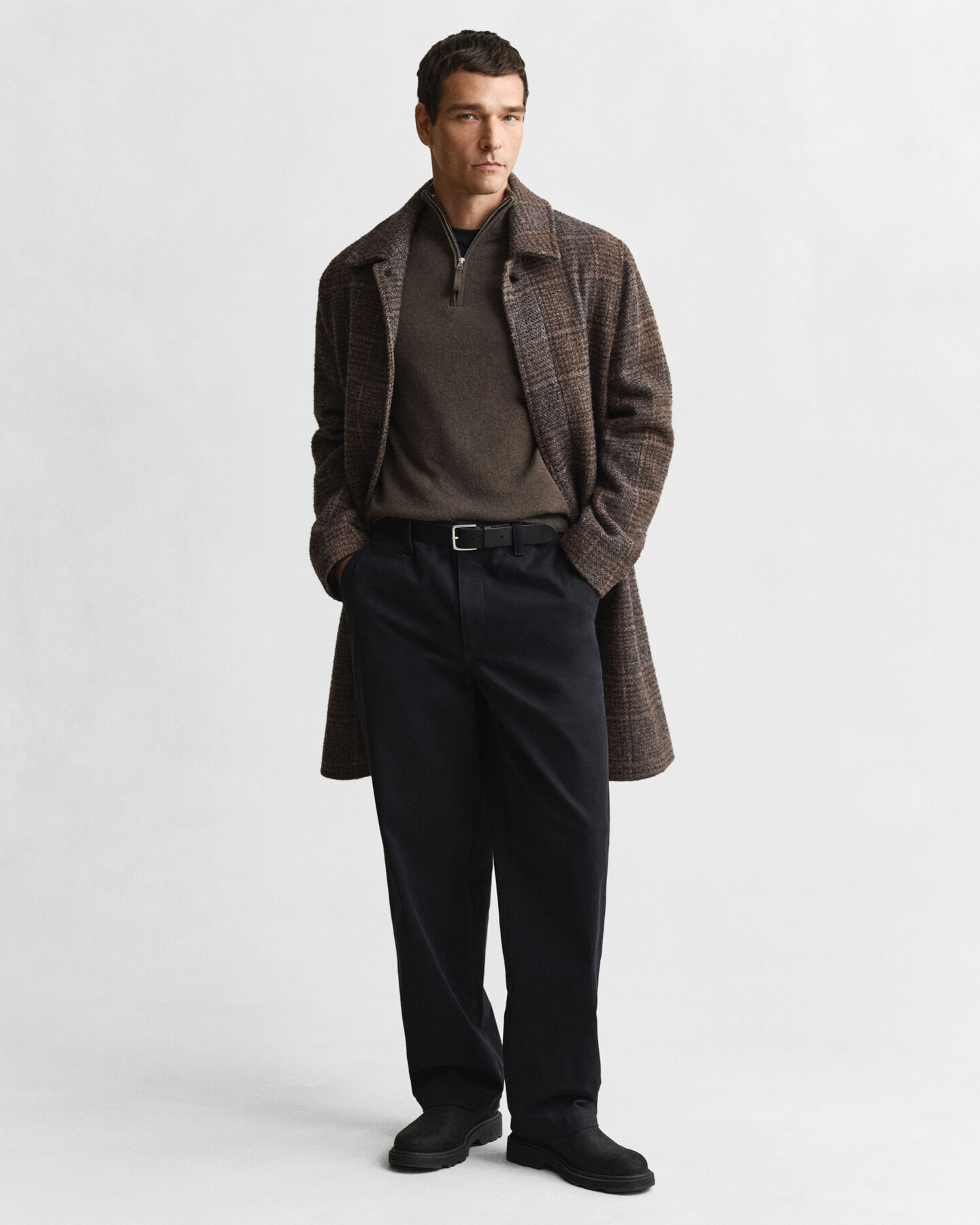 Jersey de lana de oveja muy fina con media cremallera