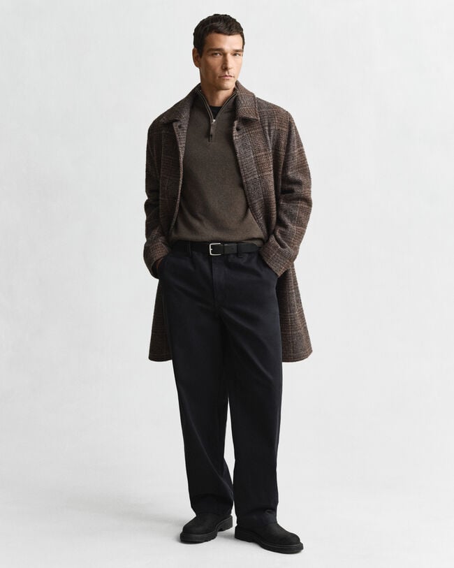 Jersey de lana de oveja muy fina con media cremallera