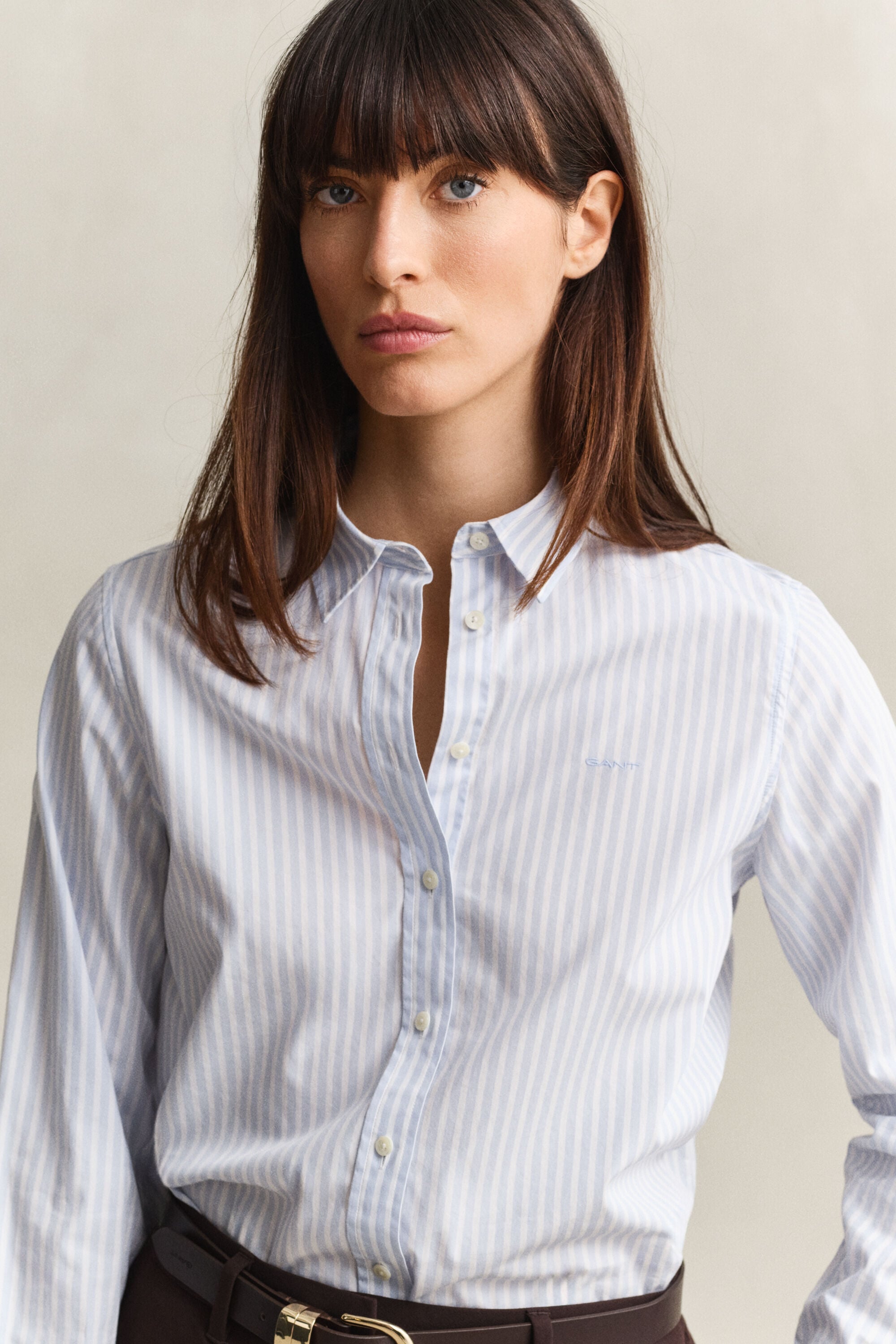 Camisa de popelina Regular Fit clásica de rayas