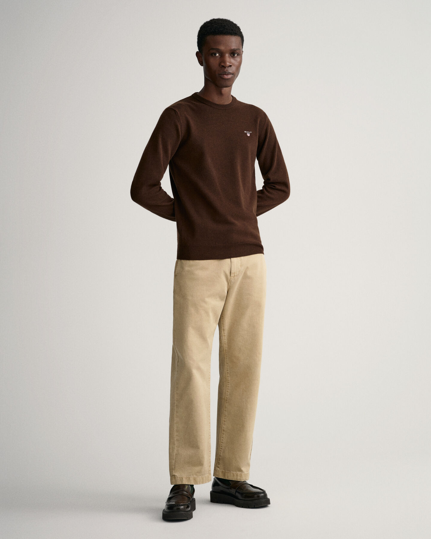 Jersey de cuello redondo en lana de oveja muy fina