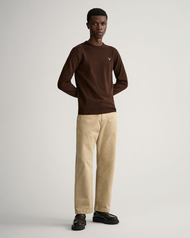 Jersey de cuello redondo en lana de oveja muy fina