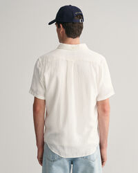 Camisa Regular Fit de manga corta de algod&oacute;n y lino con textura