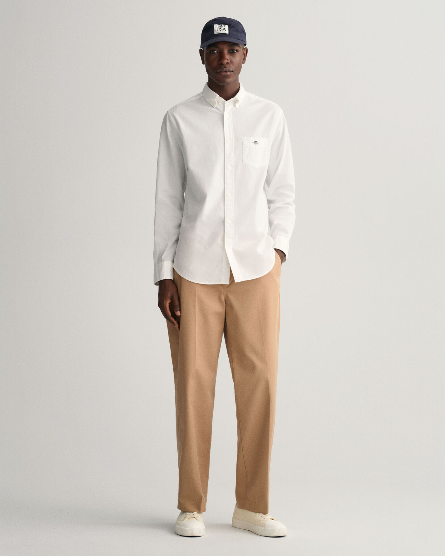 Camisa Regular Fit de algodón y lino