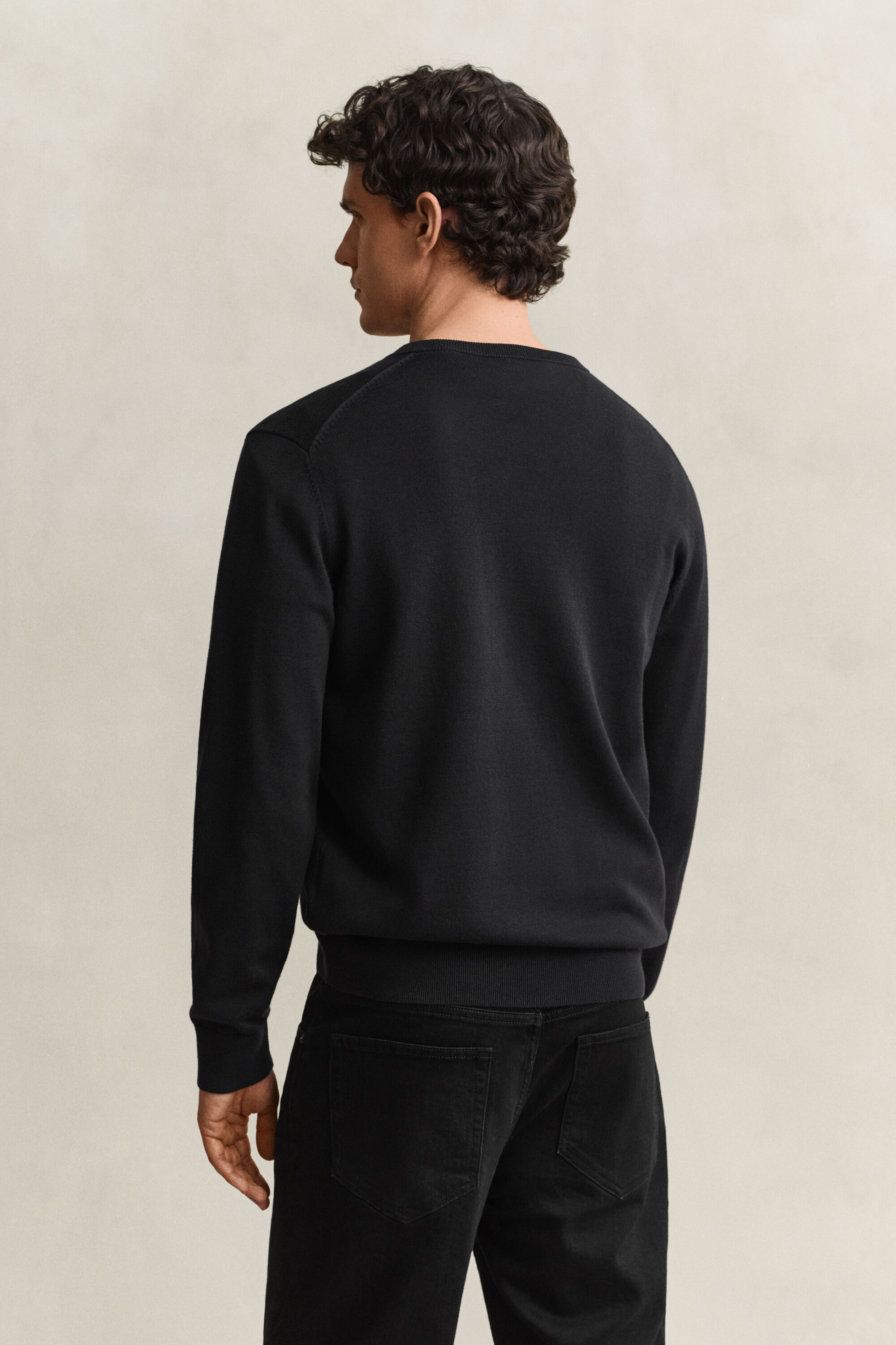 Jersey de algodón con cuello de pico