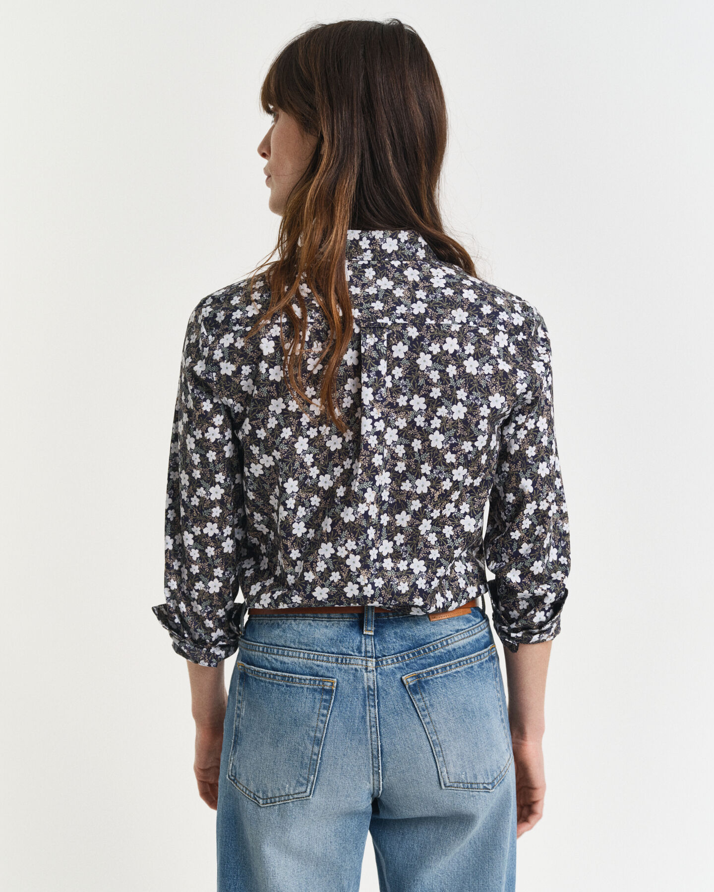 Camisa Regular Fit en gasa de algodón con estampado floral