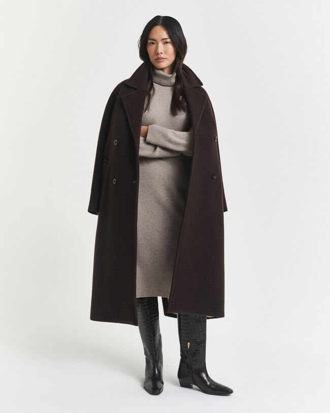 Vestido de cuello de cisne con detalle de punto