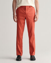 Pantalones de traje Slim Fit en algod&oacute;n y lino