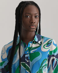 Camisa Regular Fit de seda y algodón con estampado de cachemir