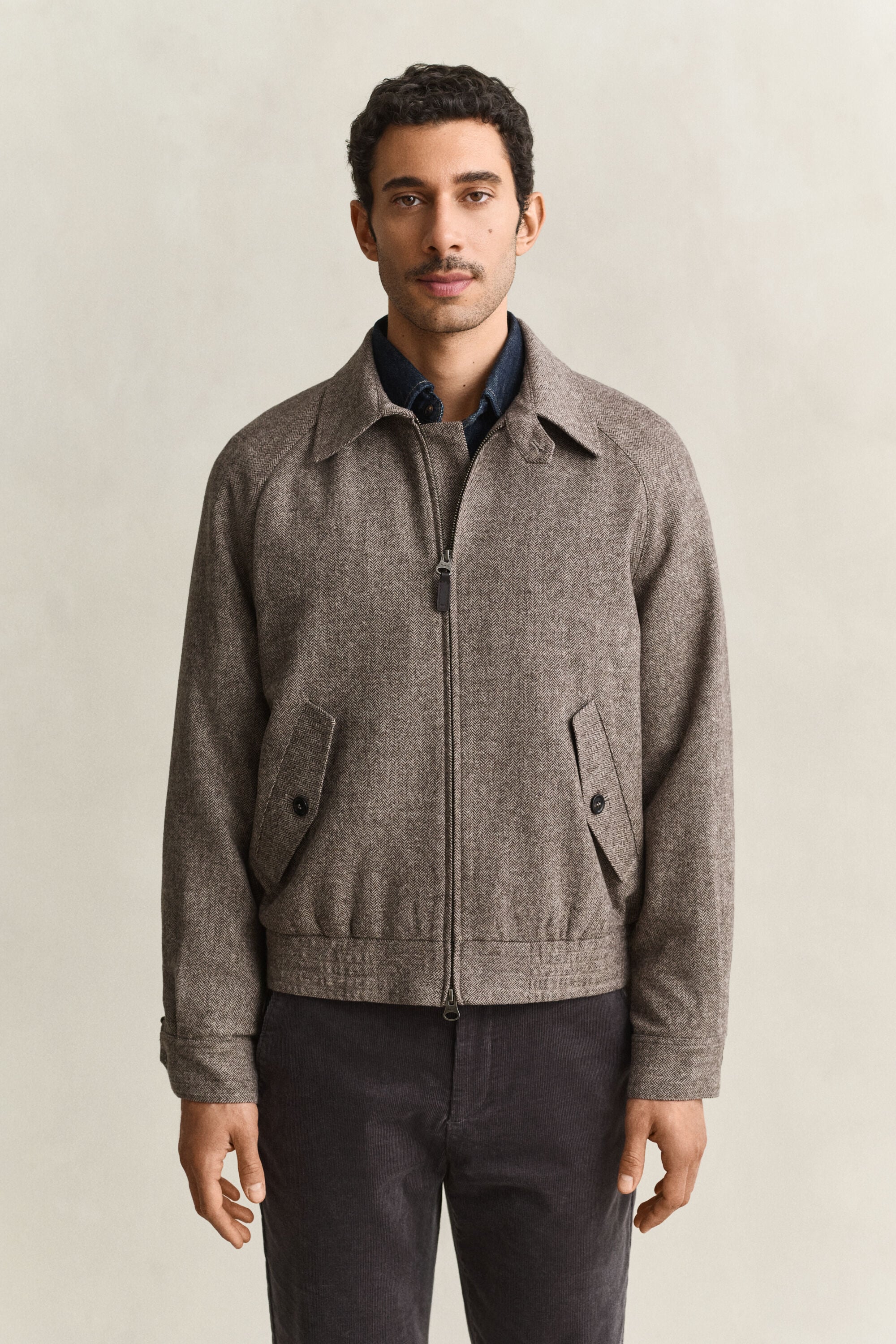 Chaqueta Windcheater en mezcla de lana